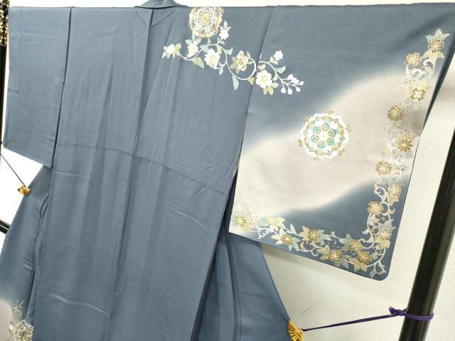 平和屋着物▼訪問着　鳳凰更紗花唐草文　暈し染　金銀彩　正絹　逸品　DABD5970fe
