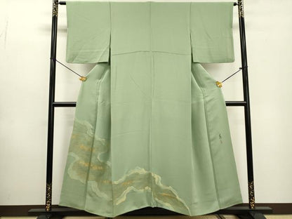 平和屋着物▼京友禅の第一人者 松井青々 色留袖 寿光織 道長文様 金糸 正絹 逸品 DABD5973fe