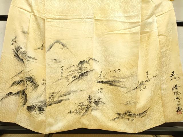 平和屋着物▼豪華色留袖 作家物 手描き 桐菊地紋 風景文 暈し染 正絹 逸品 DABD5977fe