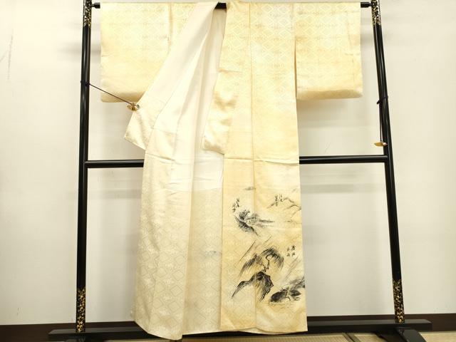平和屋着物▼豪華色留袖 作家物 手描き 桐菊地紋 風景文 暈し染 正絹 逸品 DABD5977fe