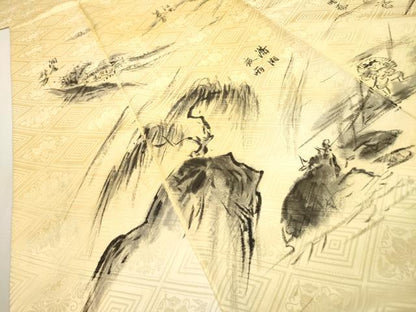 平和屋着物▼豪華色留袖 作家物 手描き 桐菊地紋 風景文 暈し染 正絹 逸品 DABD5977fe