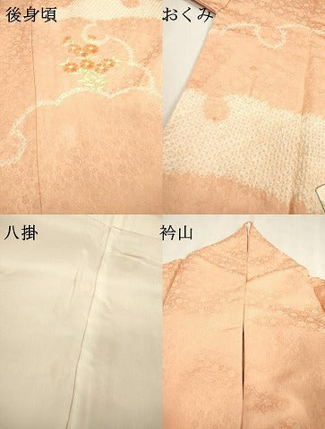 平和屋着物▼訪問着　絞り　刺繍　扇面花文　正絹　逸品　DABD5978fe
