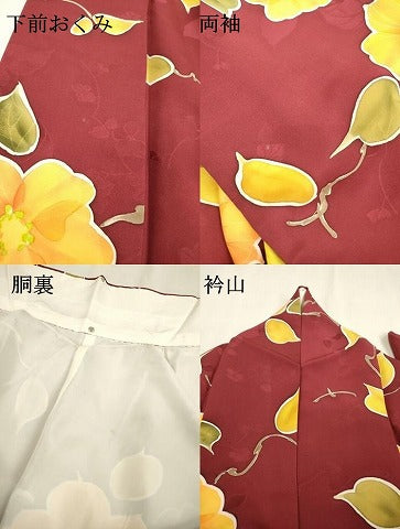 平和屋着物▼上質な小紋 地紋起こし 草花 正絹 逸品 DABD5985fe