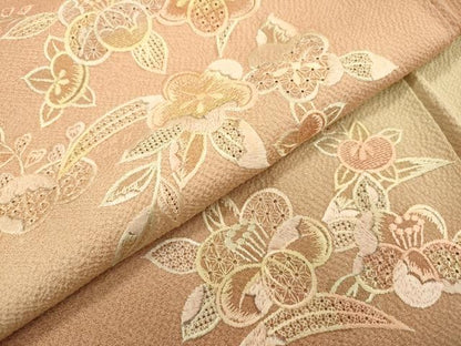 平和屋着物▼中国三大刺繍 スワトウ刺繍 汕頭刺繍 総刺繍 訪問着 橘花文 暈し染 正絹 逸品 DABD5989fe