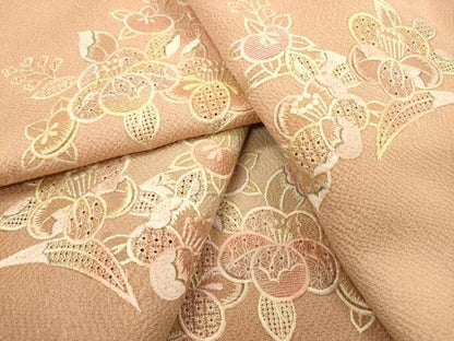 平和屋着物▼中国三大刺繍 スワトウ刺繍 汕頭刺繍 総刺繍 訪問着 橘花文 暈し染 正絹 逸品 DABD5989fe