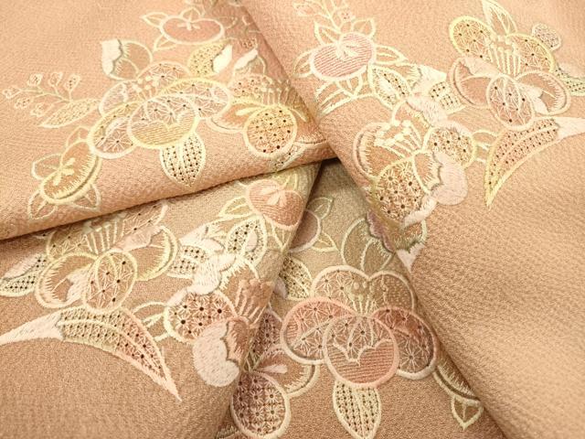 平和屋着物▼中国三大刺繍 スワトウ刺繍 汕頭刺繍 総刺繍 訪問着 橘花文 暈し染 正絹 逸品 DABD5989fe