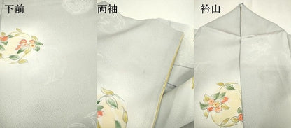 平和屋着物▼上質な小紋 地紋起こし 手描き 花丸文 暈し染 正絹 逸品 DABD5996fe