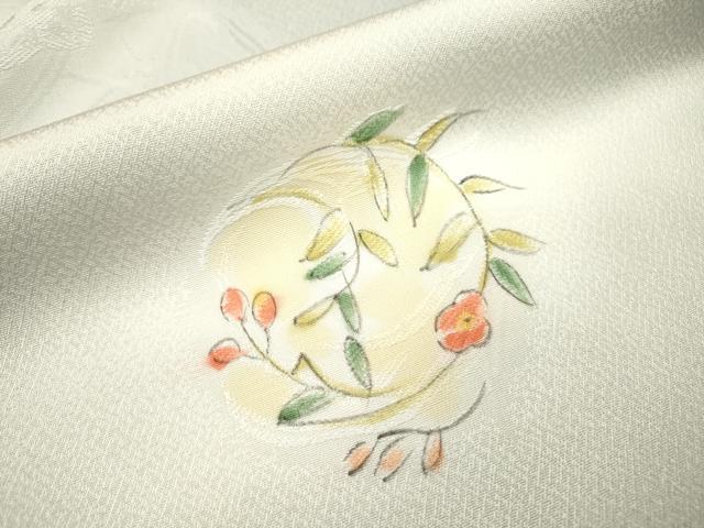 平和屋着物▼上質な小紋 地紋起こし 手描き 花丸文 暈し染 正絹 逸品 DABD5996fe