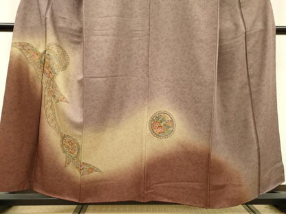 平和屋着物▼中国三大刺繍 スワトウ刺繍 汕頭刺繍 相良刺繍 総刺繍 訪問着 鬘帯御所車花絵皿文 暈し染 正絹 逸品 DABD5999fe