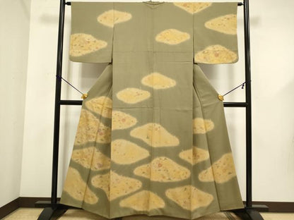 平和屋着物■訪問着 刺繍 吹き寄せ花文 金彩 正絹 逸品 DABD6019du