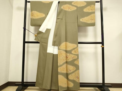 平和屋着物■訪問着 刺繍 吹き寄せ花文 金彩 正絹 逸品 DABD6019du