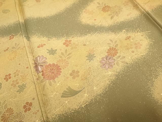 平和屋着物■訪問着 刺繍 吹き寄せ花文 金彩 正絹 逸品 DABD6019du