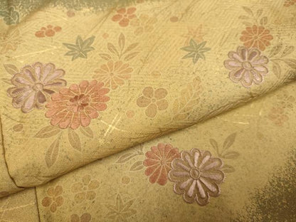 平和屋着物■訪問着 刺繍 吹き寄せ花文 金彩 正絹 逸品 DABD6019du