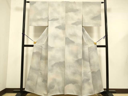 平和屋着物■上質な小紋 作家物 いろ彩 雲取吉祥文 正絹 逸品 DABD6031du