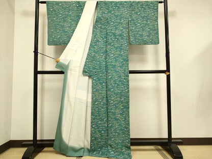 平和屋着物■上質な小紋 松 鬼しぼ縮緬 正絹 逸品 DABD6041du