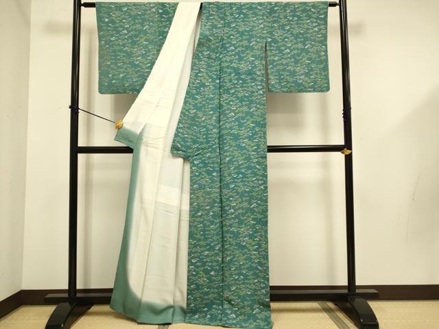 平和屋着物■上質な小紋 松 鬼しぼ縮緬 正絹 逸品 DABD6041du