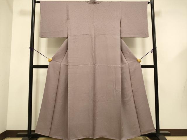 平和屋着物■上質な色無地 草花地紋 梅鼠色 正絹 逸品 DABD6042du
