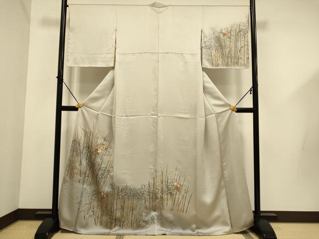 平和屋着物■訪問着 刺繍 草花文 暈し染め 金彩 正絹 逸品 DABD6047du