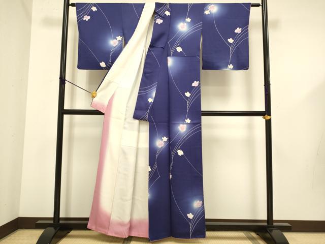 平和屋着物■上質な小紋 舞花文 蛍暈し 正絹 逸品 DABD6054du