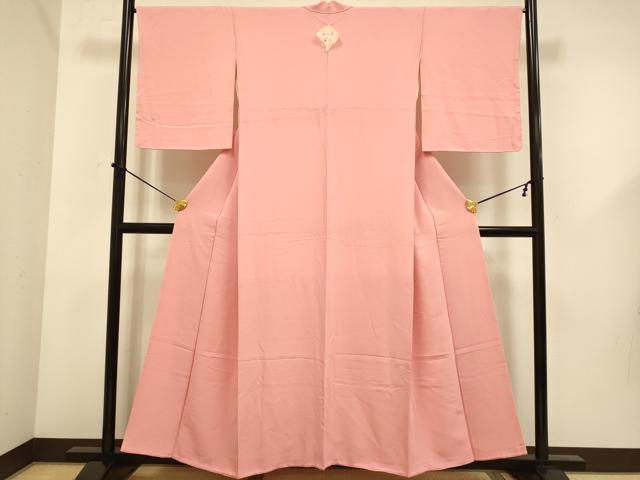 平和屋着物■上質な色無地 甚三紅色 正絹 逸品 未使用 DABD6059du