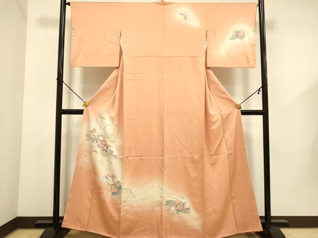 平和屋着物■訪問着 雪輪重ね花文 暈し染め 金彩 正絹 逸品 DABD6078du