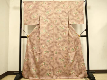 平和屋着物■上質な小紋 草葉文 正絹 逸品 未使用 DABD6081du