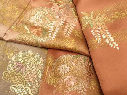 平和屋着物■訪問着 竹屋町刺繍 草花文 松竹梅 暈し染め 金彩 やまと誂製 正絹 逸品 DABD6083du