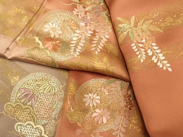 平和屋着物■訪問着 竹屋町刺繍 草花文 松竹梅 暈し染め 金彩 やまと誂製 正絹 逸品 DABD6083du