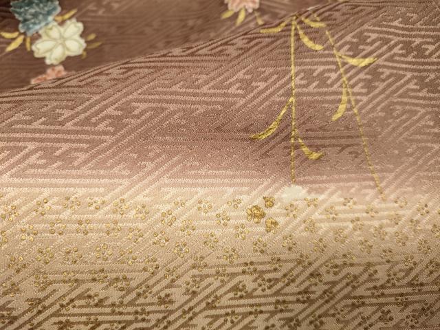平和屋着物●訪問着　絞り　枝垂れ桜文　暈し染め　金彩　正絹　逸品　DABD6094du 平和屋着物○訪問着 絞り 枝垂れ桜文 暈し染め 金彩 正絹 逸品 DABD6094du