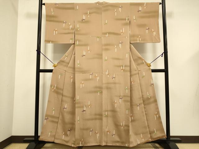 平和屋着物●銀座　志ま亀　小紋　桐　暈し染め　正絹　逸品　DABD6097du
