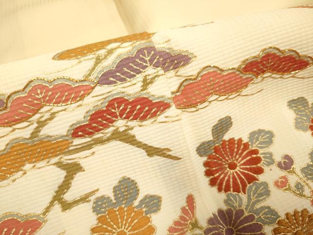 平和屋着物●訪問着　駒刺繍　吉祥花文　金彩　正絹　逸品　DABD6102du