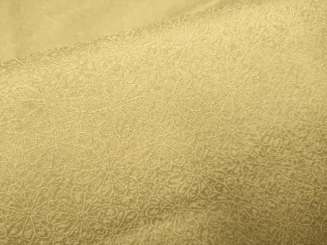 平和屋着物●上質な色無地　花尽くし地紋　枯色　正絹　逸品　未使用　DABD6103du