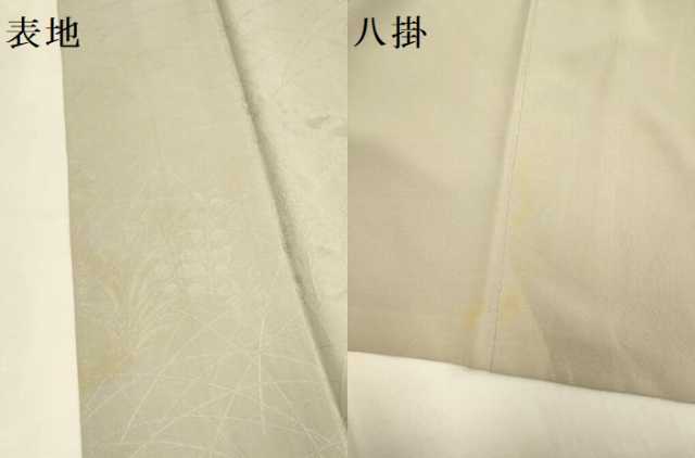 平和屋着物●皇室献上作家　北出与三郎　無地絵羽訪問着　草花地紋　茶鼠色　正絹　逸品　DABD6104du