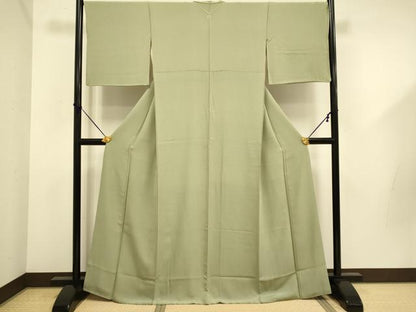 平和屋着物●上質な色無地　鶸茶色　三越扱い　正絹　逸品　DABD6105du