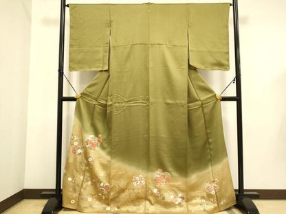 平和屋着物●豪華色留袖　刺繍　吉祥花文　暈し染め　金彩　正絹　逸品　未使用　DABD6107du