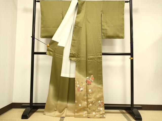 平和屋着物●豪華色留袖　刺繍　吉祥花文　暈し染め　金彩　正絹　逸品　未使用　DABD6107du