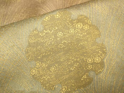 平和屋着物●訪問着　総刺繍　雪輪花文　金彩　正絹　逸品　DABD6110du