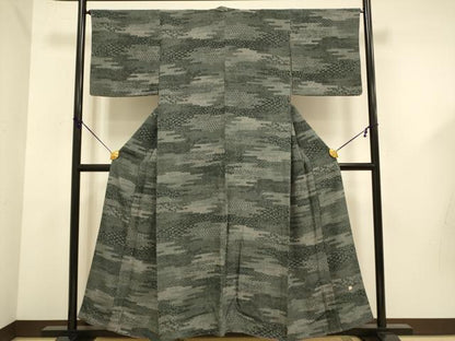 平和屋着物●江戸小紋　作家物　エ霞小紋柄　正絹　逸品　DABD6112du