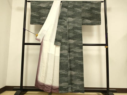 平和屋着物●江戸小紋　作家物　エ霞小紋柄　正絹　逸品　DABD6112du