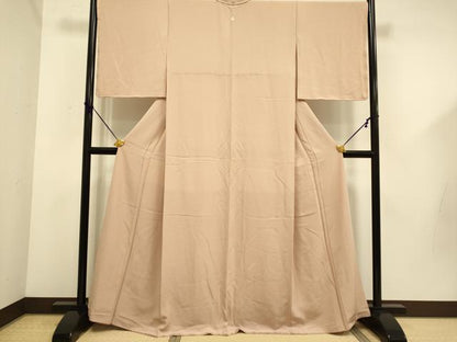 平和屋着物●上質な色無地　赤香色　正絹　逸品　DABD6114du