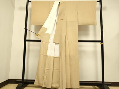 平和屋着物●上質な色無地　淡香色　正絹　逸品　DABD6116du