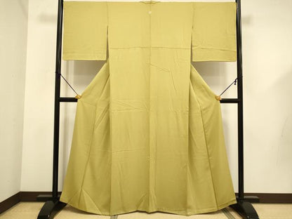 平和屋着物●上質な色無地　桑染色　正絹　逸品　DABD6121du