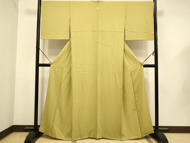 平和屋着物●上質な色無地　桑染色　正絹　逸品　DABD6121du