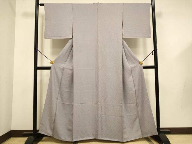 平和屋着物●上質な色無地　桐地紋　鳩羽鼠色　正絹　逸品　DABD6122du 平和屋着物○上質な色無地 桐地紋 鳩羽鼠色 正絹 逸品