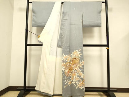 平和屋着物●豪華色留袖　駒刺繍　貝桶花鳥文　金彩　正絹　逸品　DABD6125du