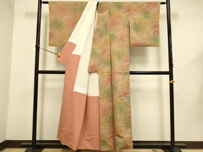 平和屋着物■上質な小紋 枝花文 暈し染め 正絹 逸品 DABD6201du