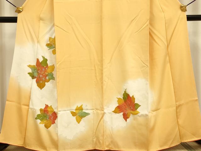 平和屋着物■訪問着 駒刺繍 舞花文 暈し染め 金銀彩 正絹 逸品 DABD6203du