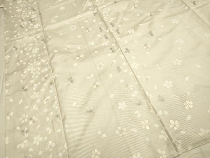 平和屋着物●訪問着　本場縞大島紬　総刺繍　舞桜文　正絹　逸品　DABD6219du