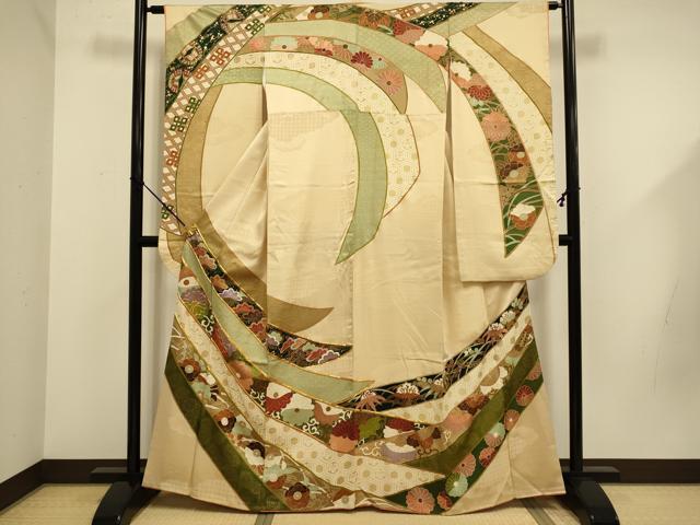 平和屋着物■豪華振袖　駒刺繍　吉祥花文　金彩　正絹　逸品　DABD6222du