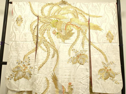 平和屋本店●色打掛　お引きずり　和装　婚礼　結婚式　花嫁　神社挙式　総刺繍　鳳凰桐文　金銀糸　逸品　DABD6241du